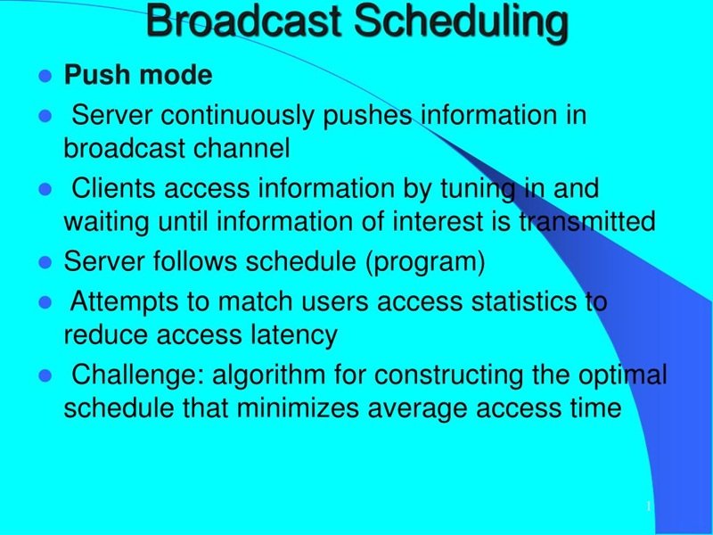 Match Timing and Broadcast Scheduling