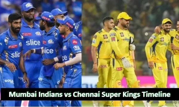 Mumbai Indians vs Chennai Super Kings Timeline