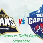 Gujarat Titans vs Delhi Capitals Match Scorecard